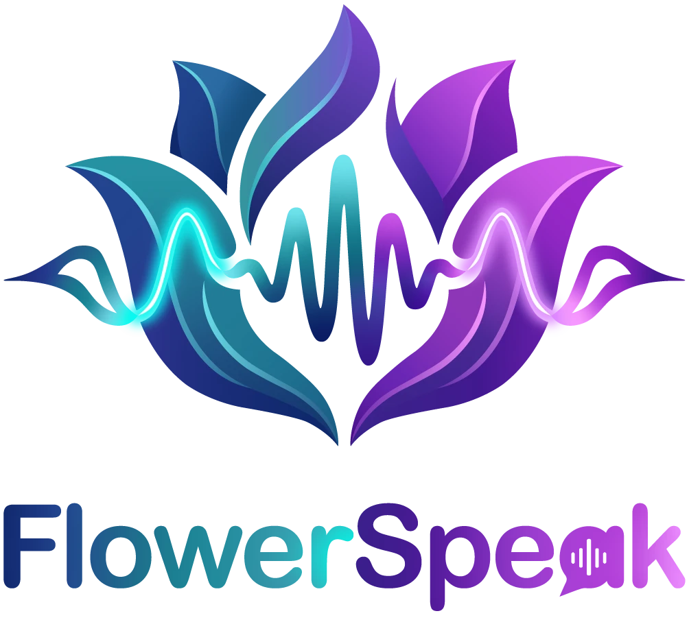 Logo FlowerSpeak — brand identity Foxmedia